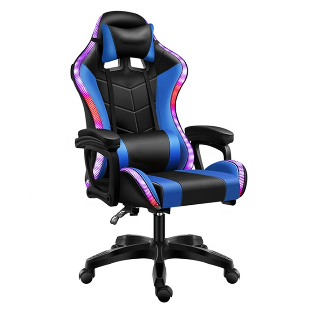 Новый дизайн, удобное черное офисное кресло с Rgb-подсветкой для гоночных игр, офисное игровое кресло, роскошное игровое кресло с подсветкой и динамиками