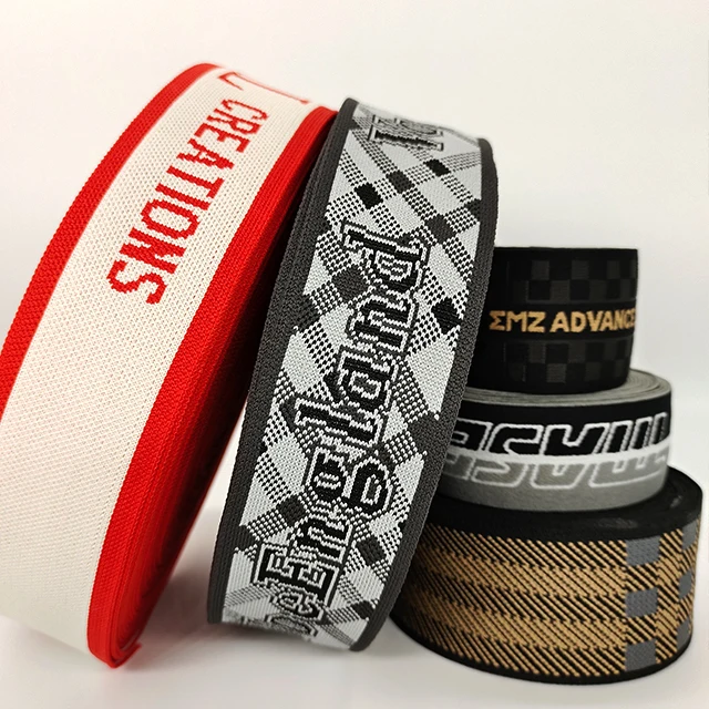 Customized Polyester Webbing /Nylon Webbing Spandex Elastic Band Ribbon knitted elastic band custom