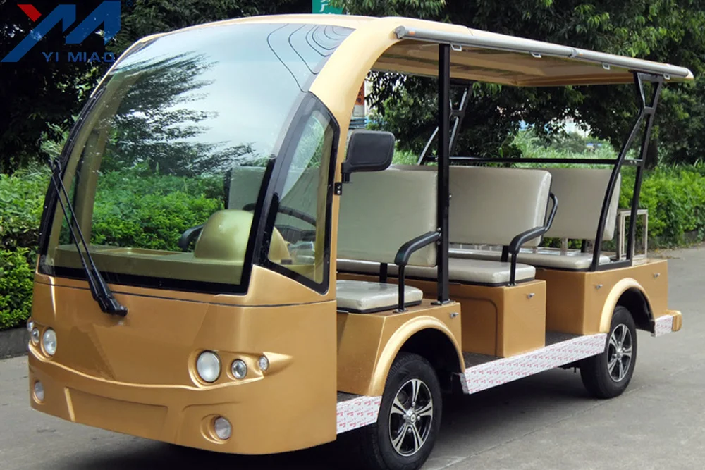 New 8 Seater Electric Sightseeing Car 4 Wheel Hydraulic Brake and Park Brake for Amusement Parks 30-35km/h 80-85kms 15%-20%