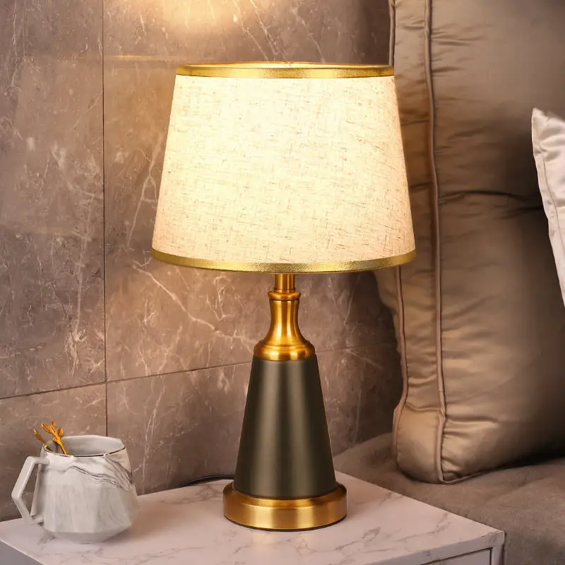 2023 Contemporary black lampshade engineering lamp gold table touch night lights for home decor and hotel gold