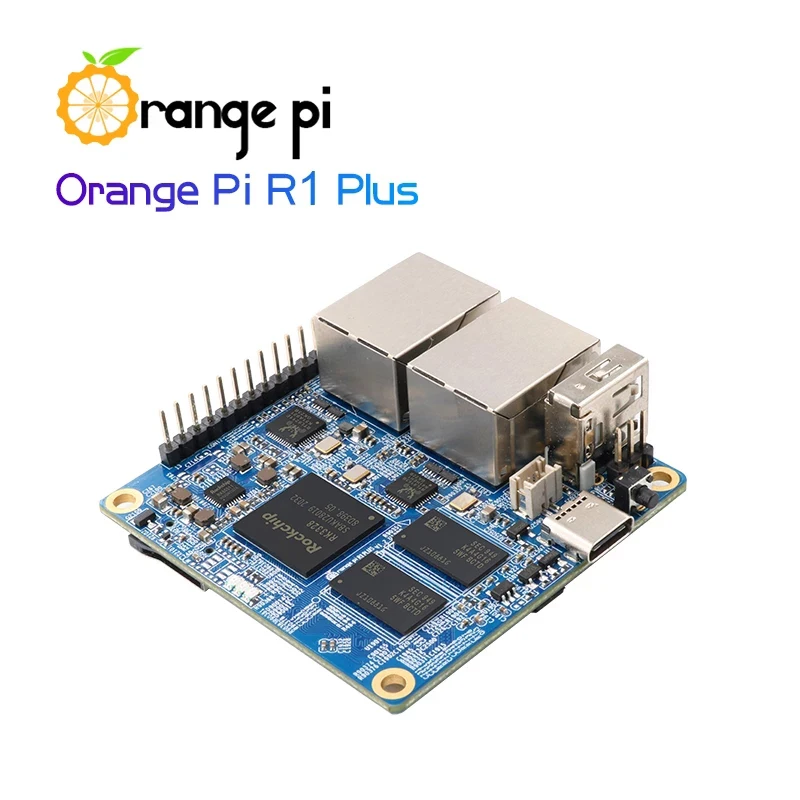 Orange Pi R1 Plus,Portable Travel Router SBC OpenWRT with Dual GbE,1GB Rockchip RK3328,Support Android 9/Ubuntu/Debian OS