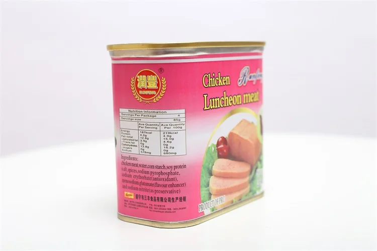 340g Long storage capacity chicken luncheon meat canned