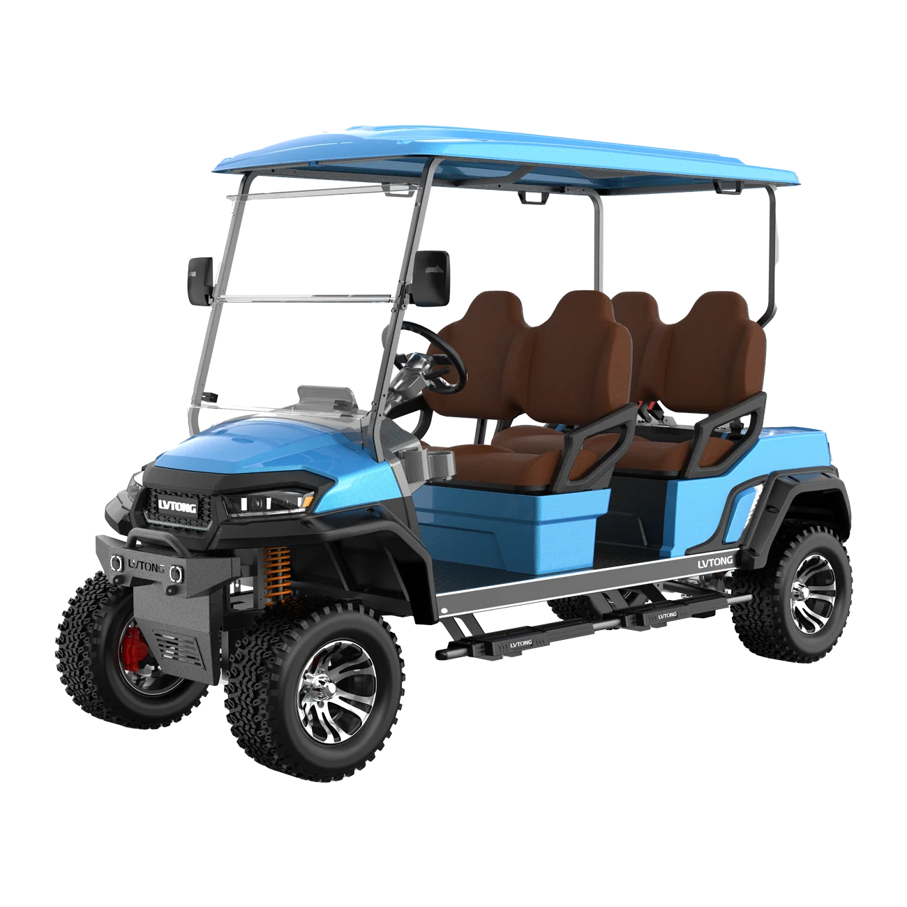 Electric 4-Seater Lifted Golf Cart 4kw Motor 48v Battery CE Certified
