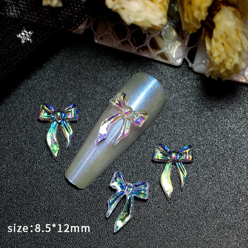 AB Glitter Translucent Aurora Various Butterfly Bowknots Rose Nail Art Rhinestones Jewelry Decorations Manicure Charms