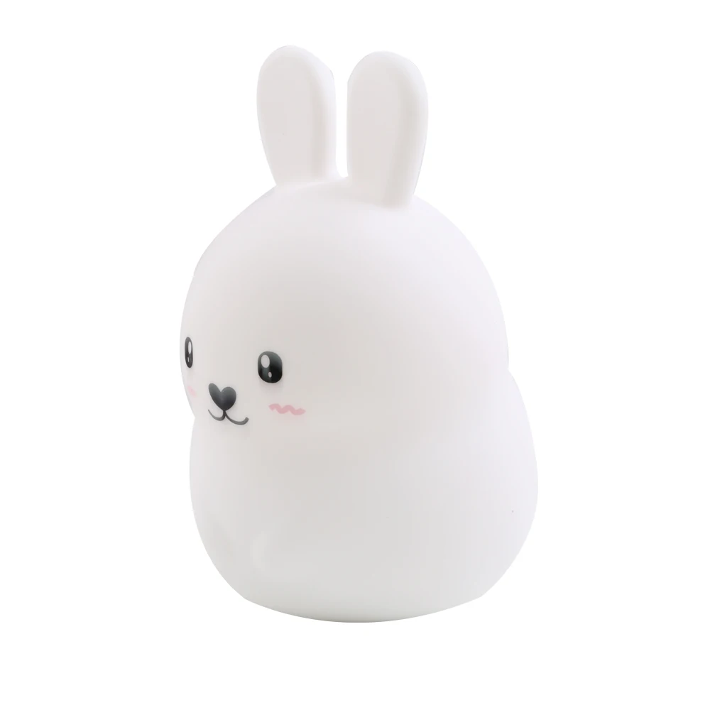 Silicone Rabbit Bunny Nursery Lamp Children Baby Night Light Sensor Rechargeable Touch
