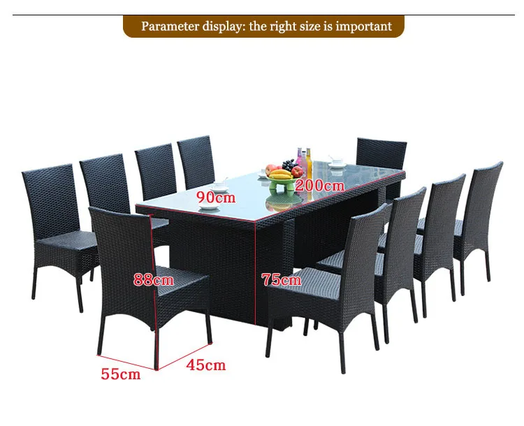 YASN HYTZ014 Modern Rattan Outdoor Dining Table Chairs Set
