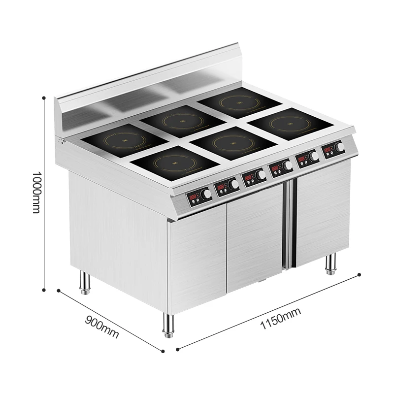 6 Burner Built In Hob Industrial Stainless Steel  Cooktop Commercial Electric Induction Stove Cooking Range Cookers