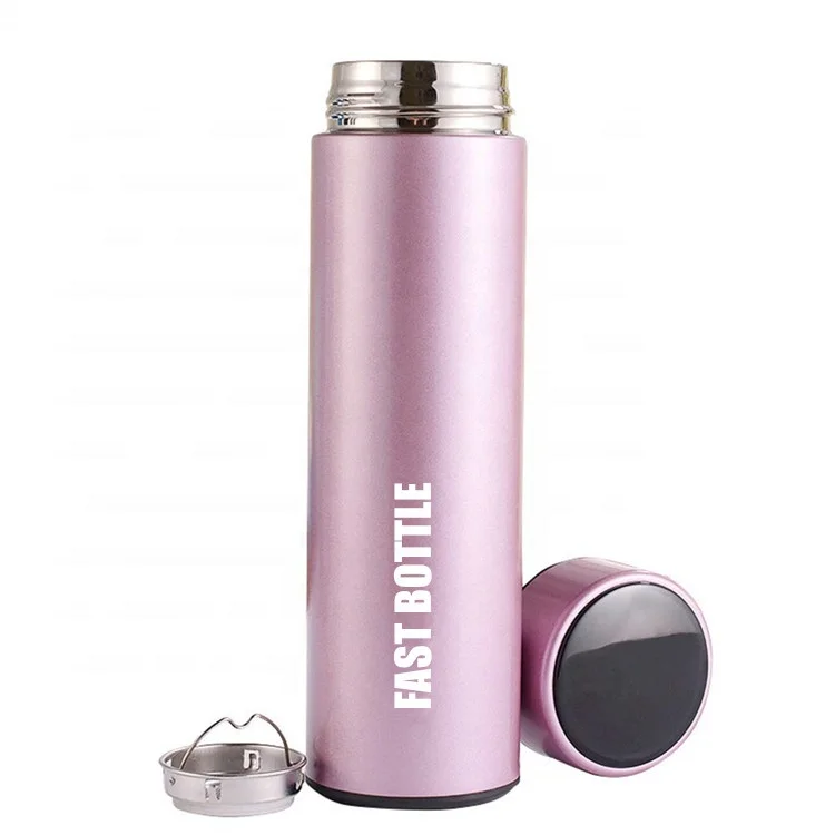 Private Label 17oz Metal Infuser Tumbler Stainless Steel LED Smart Water Bottle with Temperature Display
