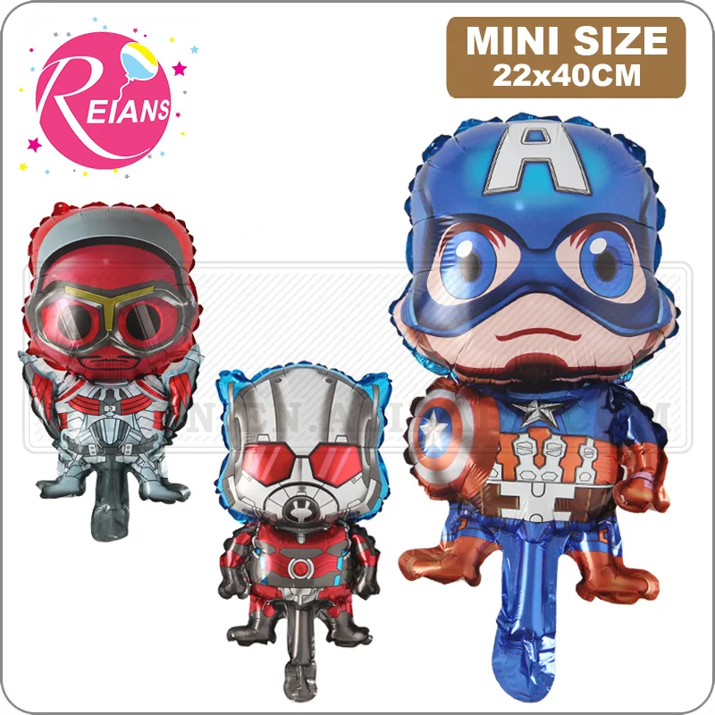 Mini Balloons Super Hero Captain hero Falcon Ant Man figures Foil Ballons Birthday Party Decoration Supplies Kids Toys Gifts