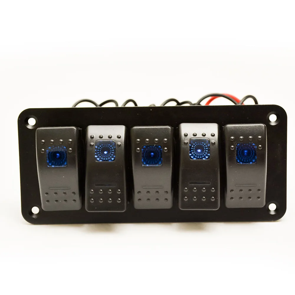 12V/24V Car Power Outlet silver aluminum plate 6 gang switch panel 3.1A USB Car Charger for Marine Boat Motorcycle