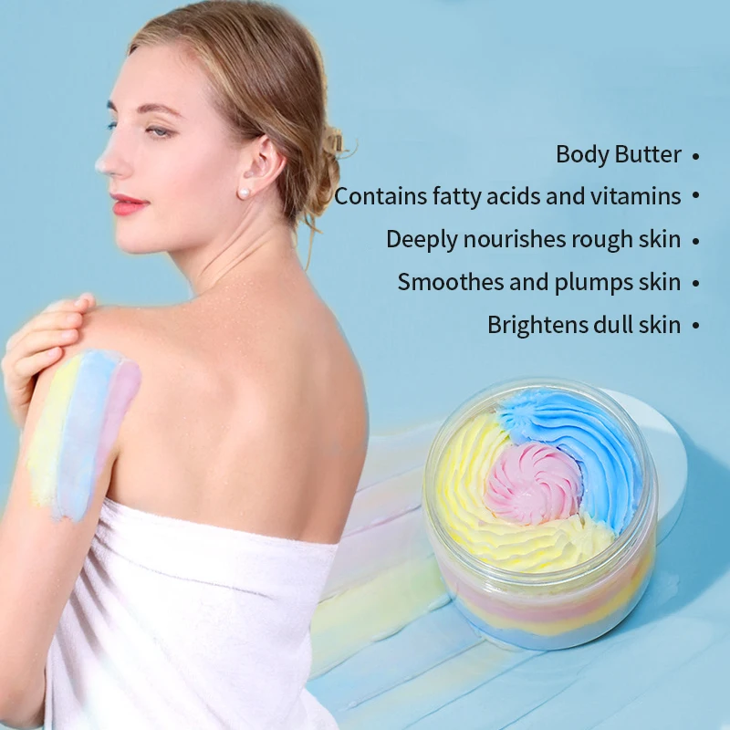 Wholesale Private Label Colorful Rainbow Butter Ice Cream vanilla body butter