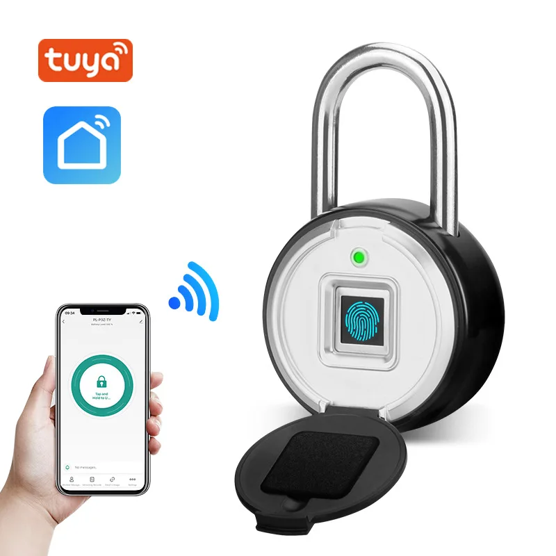 Waterproof Anti-Theft Tuya Smart Mini Fingerprint Padlocks Storage Smart Padlock with USB Charging