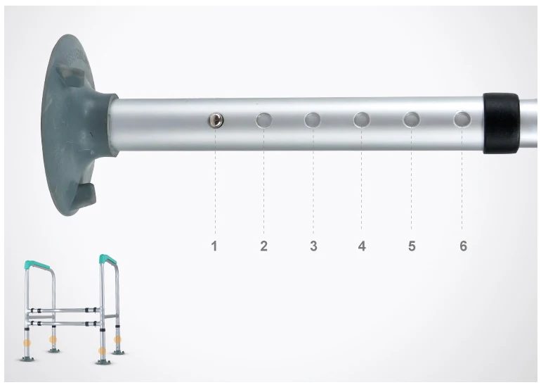 Aluminum Adjustable Toilet Safety Frame Grab Bar Suitable for Any Toilet