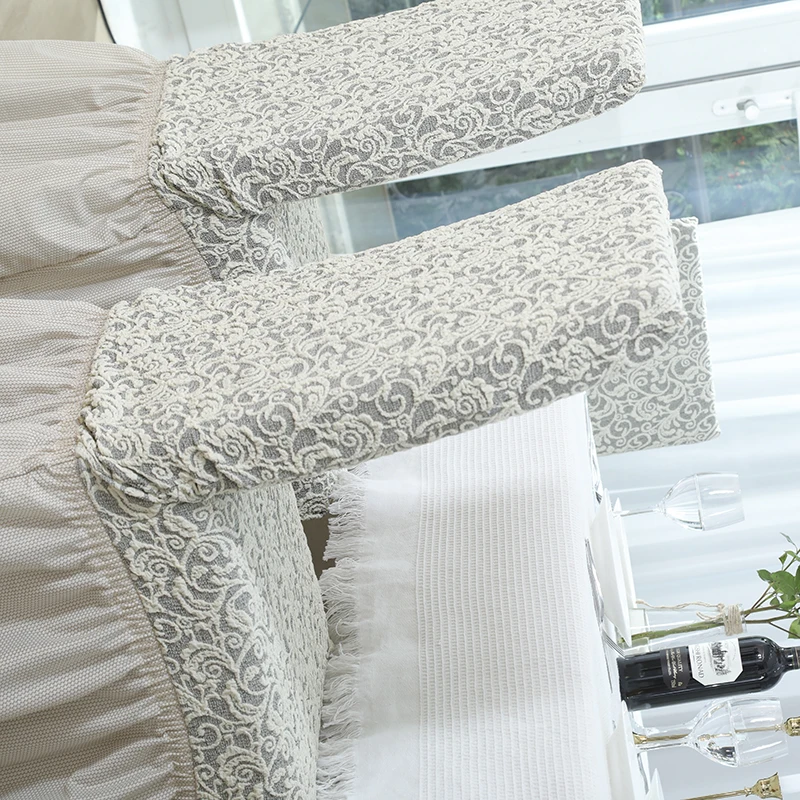Stretch Spandex Jacquard Dining Room Chair Seat Removable Washable Anti-dust Dinning Upholstered Chair Seat Chinese Chair Cover