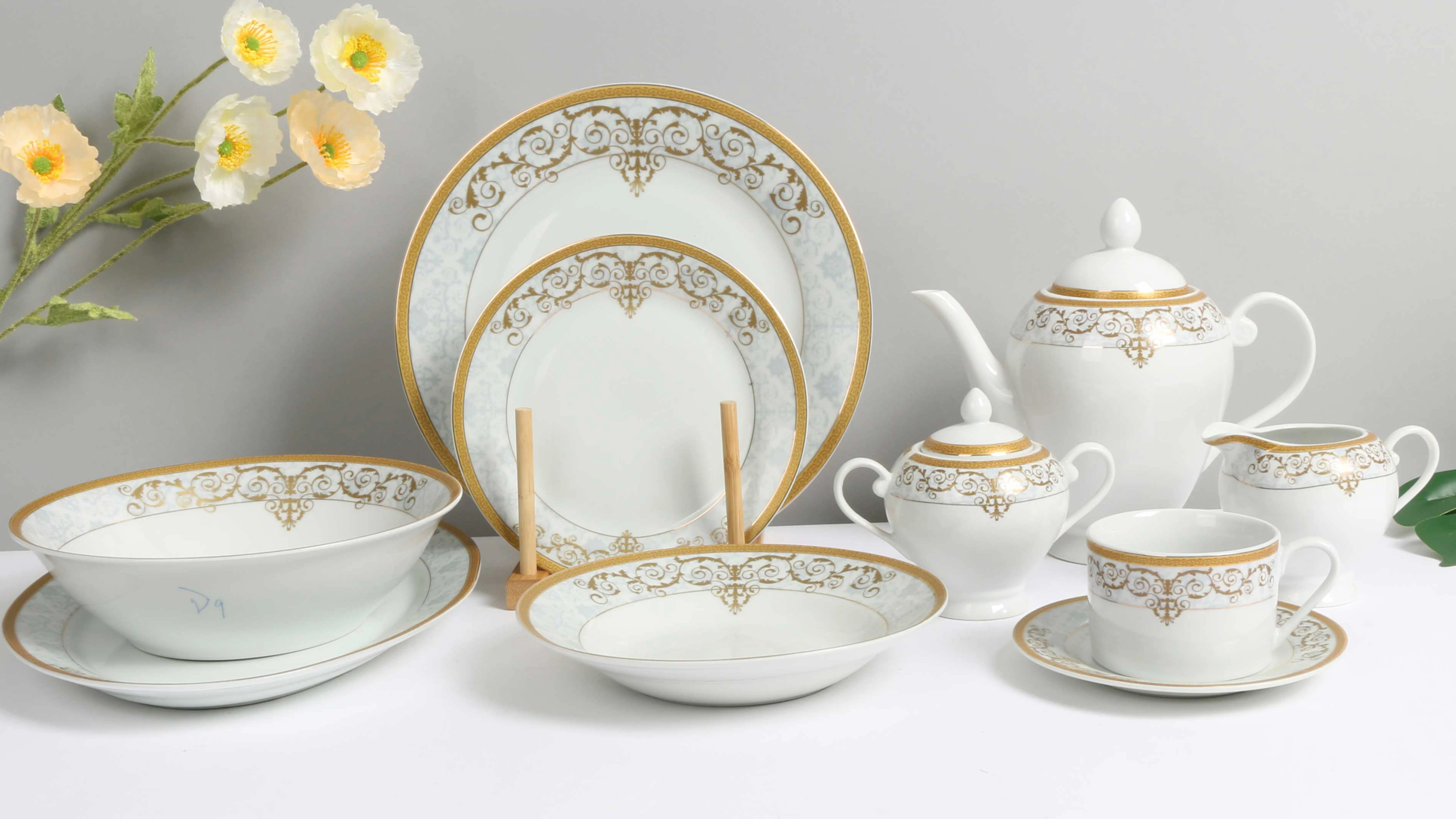 47 шт., набор керамической посуды для семейных ресторанов и отелей