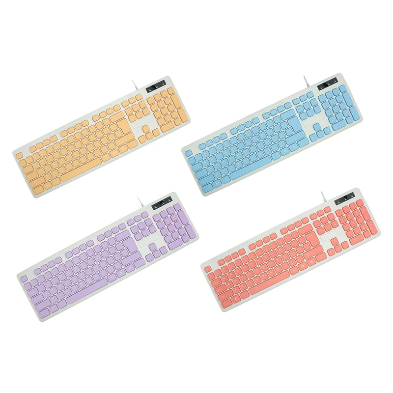 New Trends OEM Multi-color 104 105 Keys Full Size Keyboard Wired Slim Keyboard