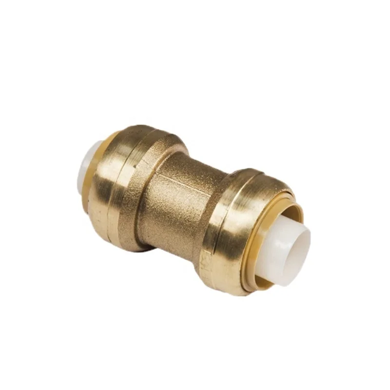 Green Valve Hight Quality Push Fit plumbing Fittings  Lead Free Brass Straight Connector Pipe Fitting 15mm