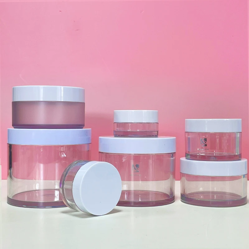 High quality Luxury 250ml Cosmetic container body butter Reusable PET Plastic Thick Wall Cosmetic Jar with lid