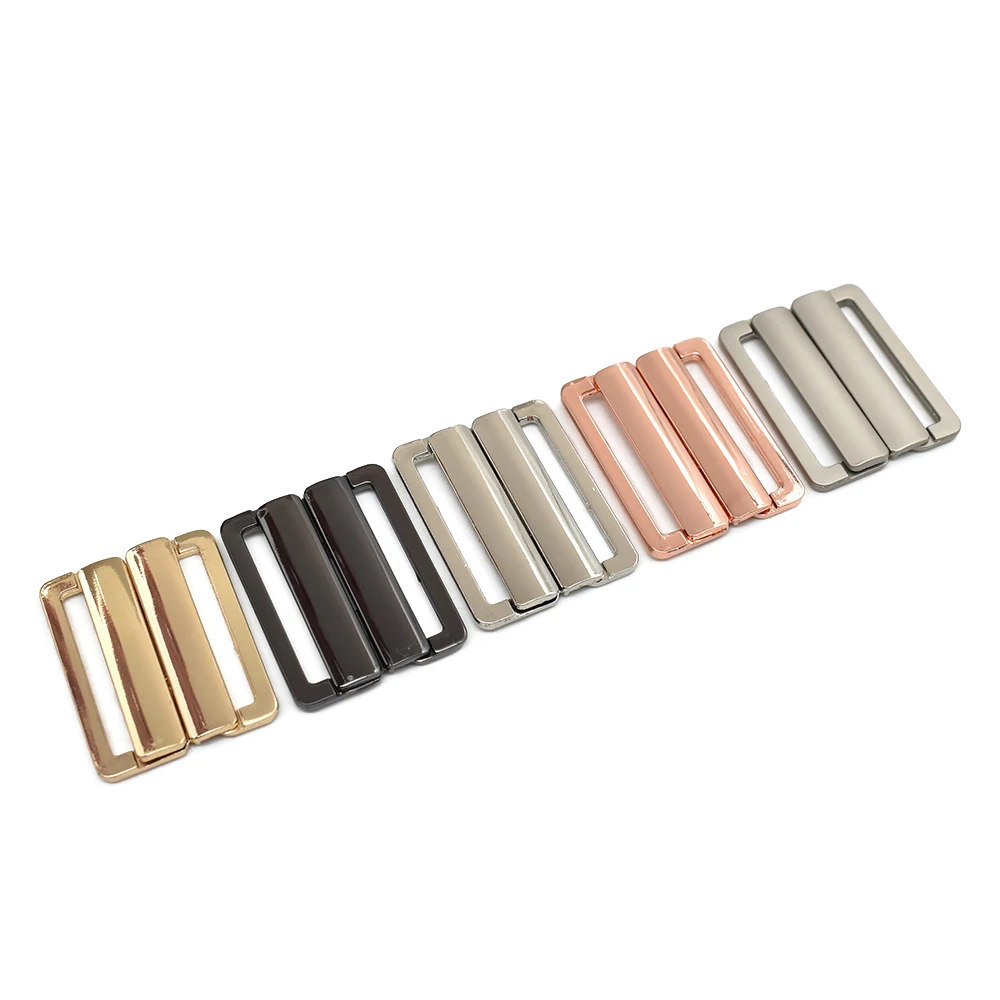 Hot selling Bra Bikini Alloy Swimsuit Fasteners left and right curverd metal buckle For Luxury Swimsuit/Straps Hook/underwear