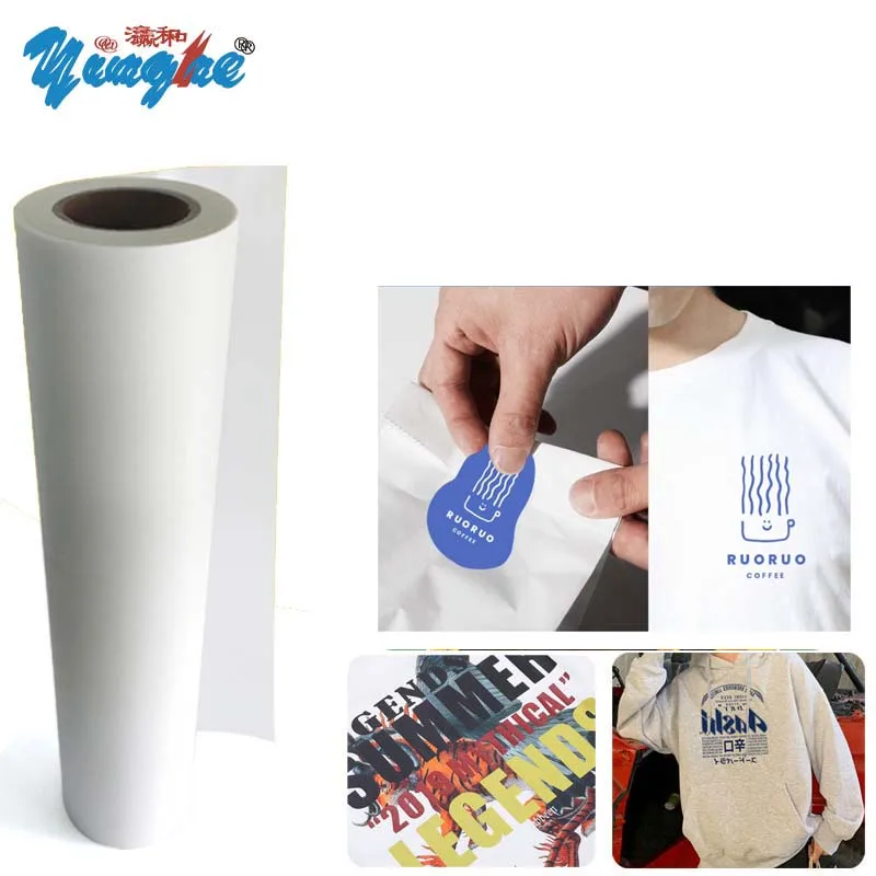 Factory Price High Quality 60cm Roll Dtf Pet Films Double Side Hot Matte Peel Roll Dtf Heat Transfer Printing Film Yinghe Brand