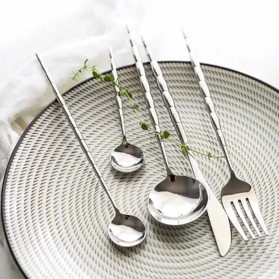 Manufacturers silver 1810 stainless steel flatware set wholesale high grade wedding cutlery