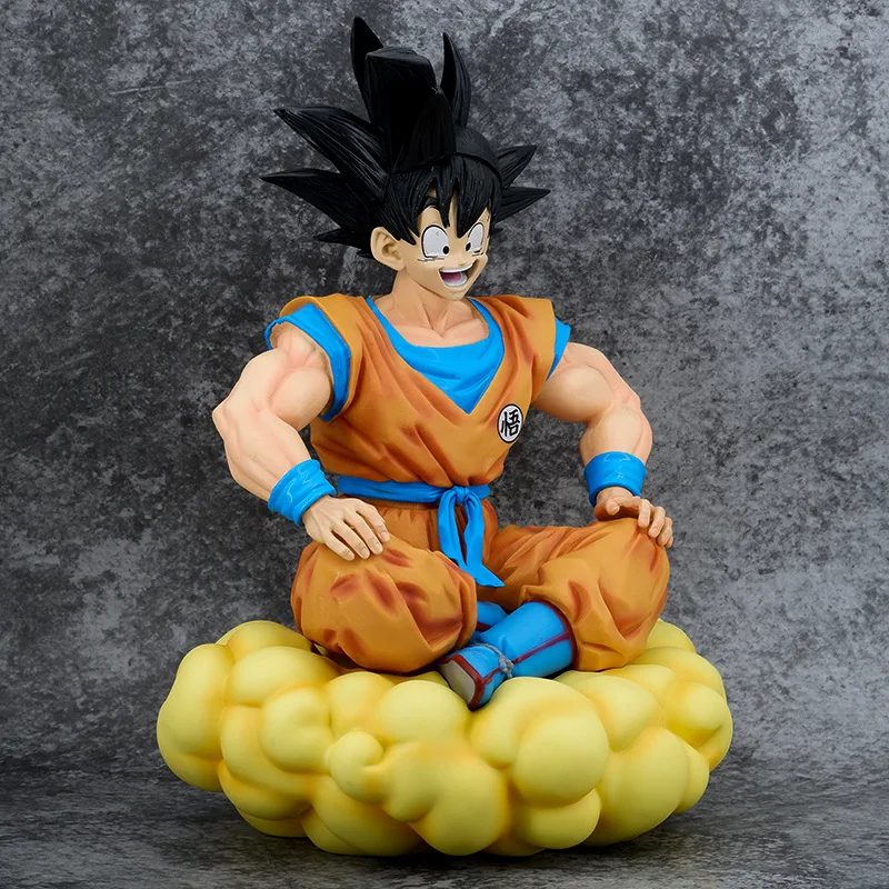 38cm PVC Son Goku Super Saiyan Anime Figure Hot sale Goku Sitting Position Kid Toy Collection Model Animation Source from Japan