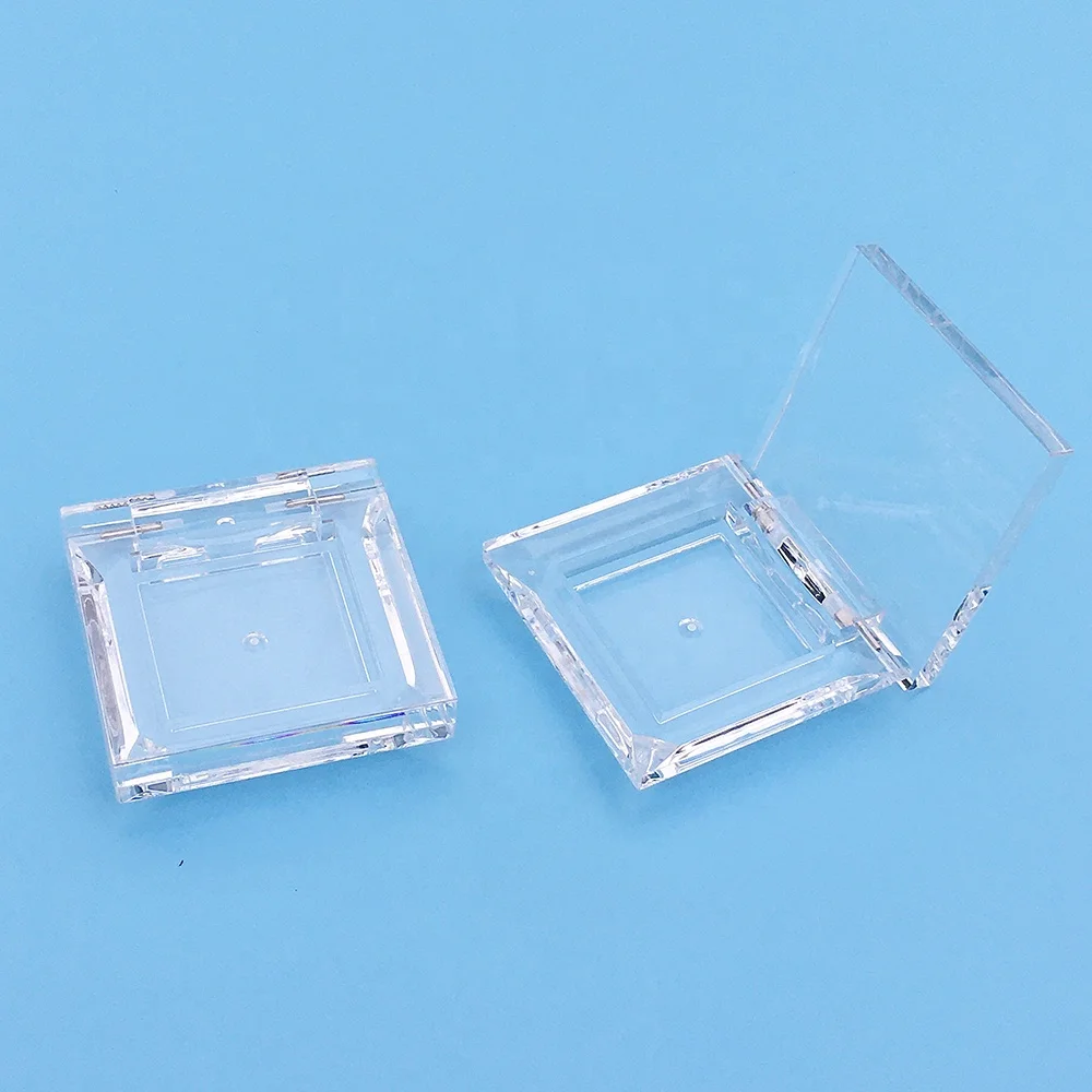 P-Lan Stock High Quality All Clear Transparent Single Color Eyeshadow Palette Case Wholesale Plastic Eyeshadow Container NO LOGO