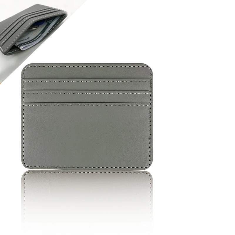 Wholesale Custom Logo PU Leather Slim Wallet High Quality Multi-card Position ID Card Pouch Slim Credit Card Holder