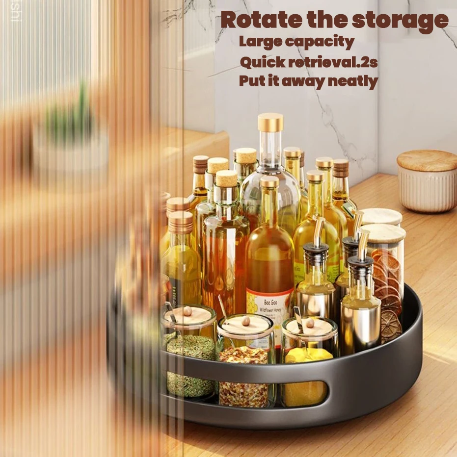 Hot Sale Kitchen Rack Makeup Storage 360 degree  Multifunctional Rotating Shelf Rotating Storage Rack Organizing Rack Storage Tu