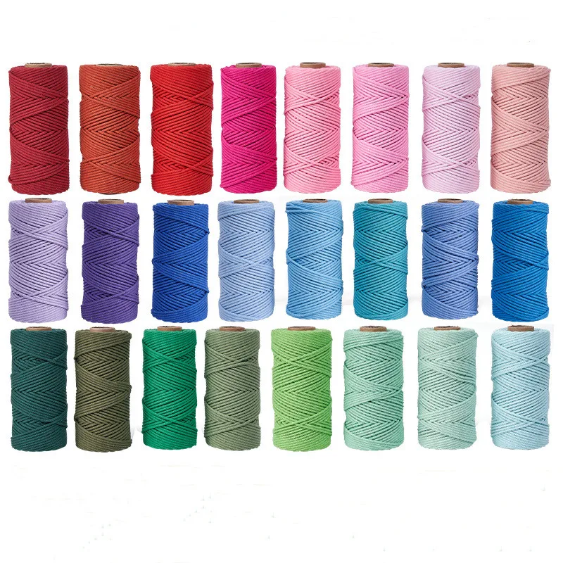 100m macrame rope 3mm 4mm cotton 1 ply macrame cord rope for bag tapestry