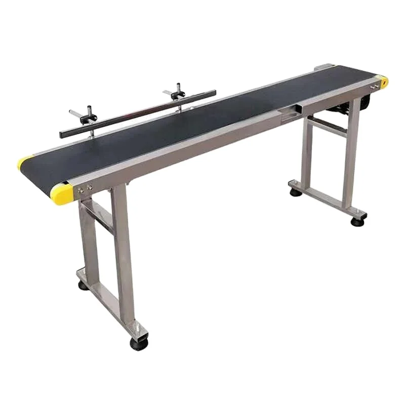 YAOMATEC Date Code Inkjet Printer Food Industry Production Line Adjustable Speed Rubber PVC 200MM Standard Conveyor Belt