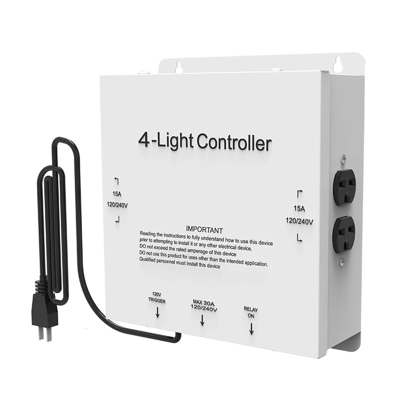 Контроллер освещения 120/240 В с триггерным шнуром, система с 4 выходами-стальной корпус