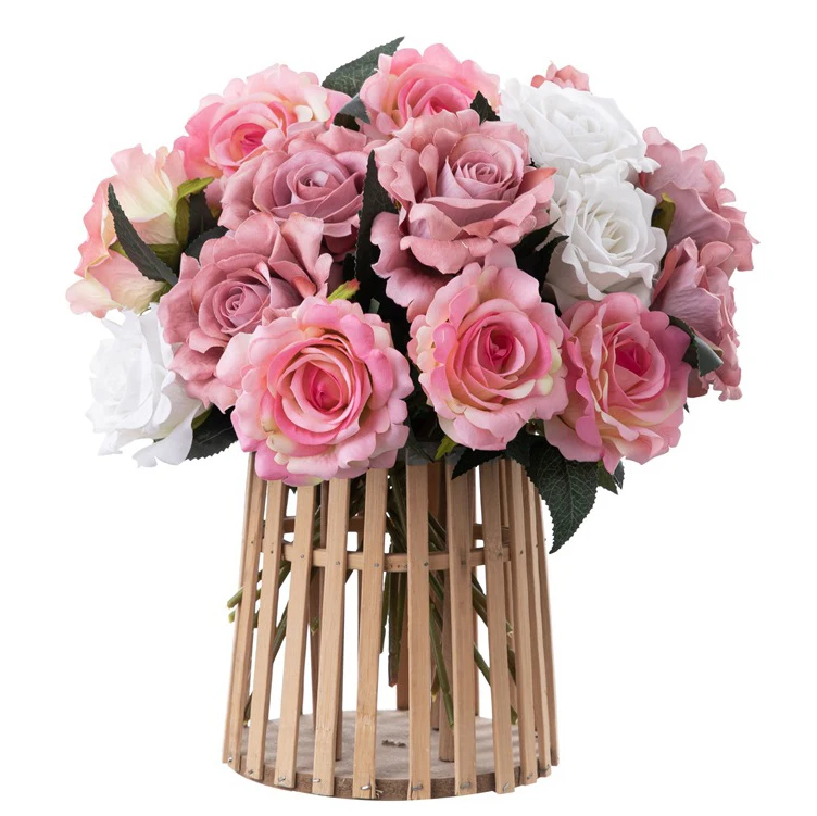 30cm Stem Long 8cm Single Big Head Artificial Flowers Rose For Diy Bridal Bouquet Home Wedding Centerpiece Decoration