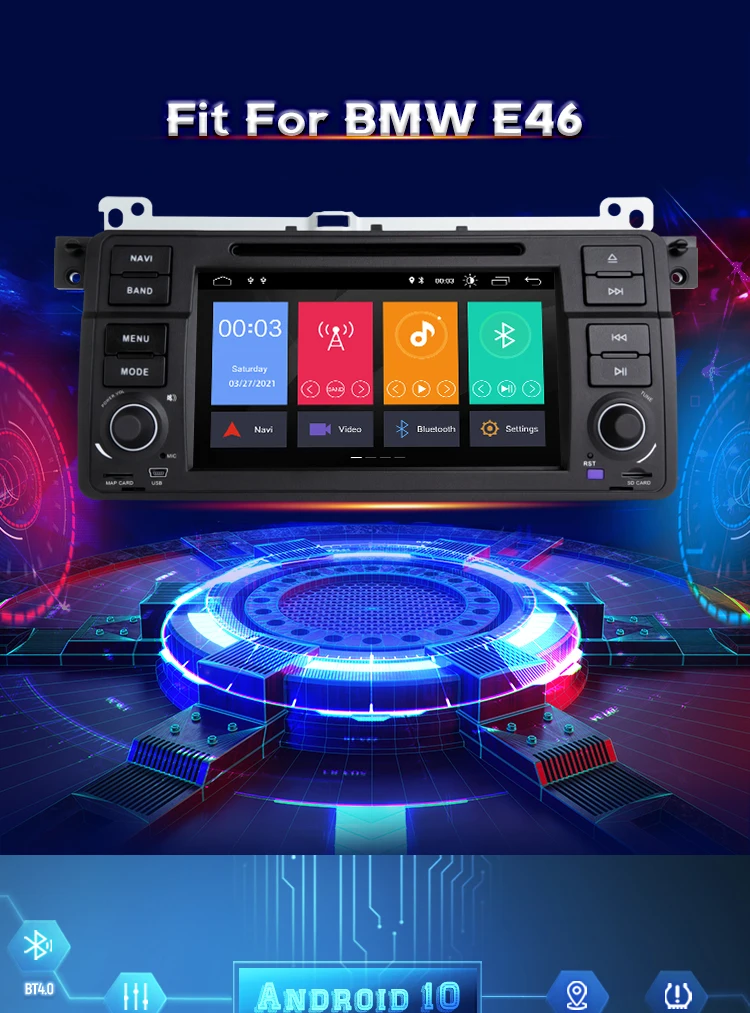 Ismall 7inch Carplay Android Radio Touch Screen for BMW 3 Series E46 323ci 325ci 330ci 318i 328i 330xi M3 1999-2004