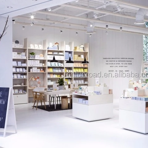 hot selling newest custom retail shop floor standing wooden cosmetic store furniture/makeup showcase design for sale