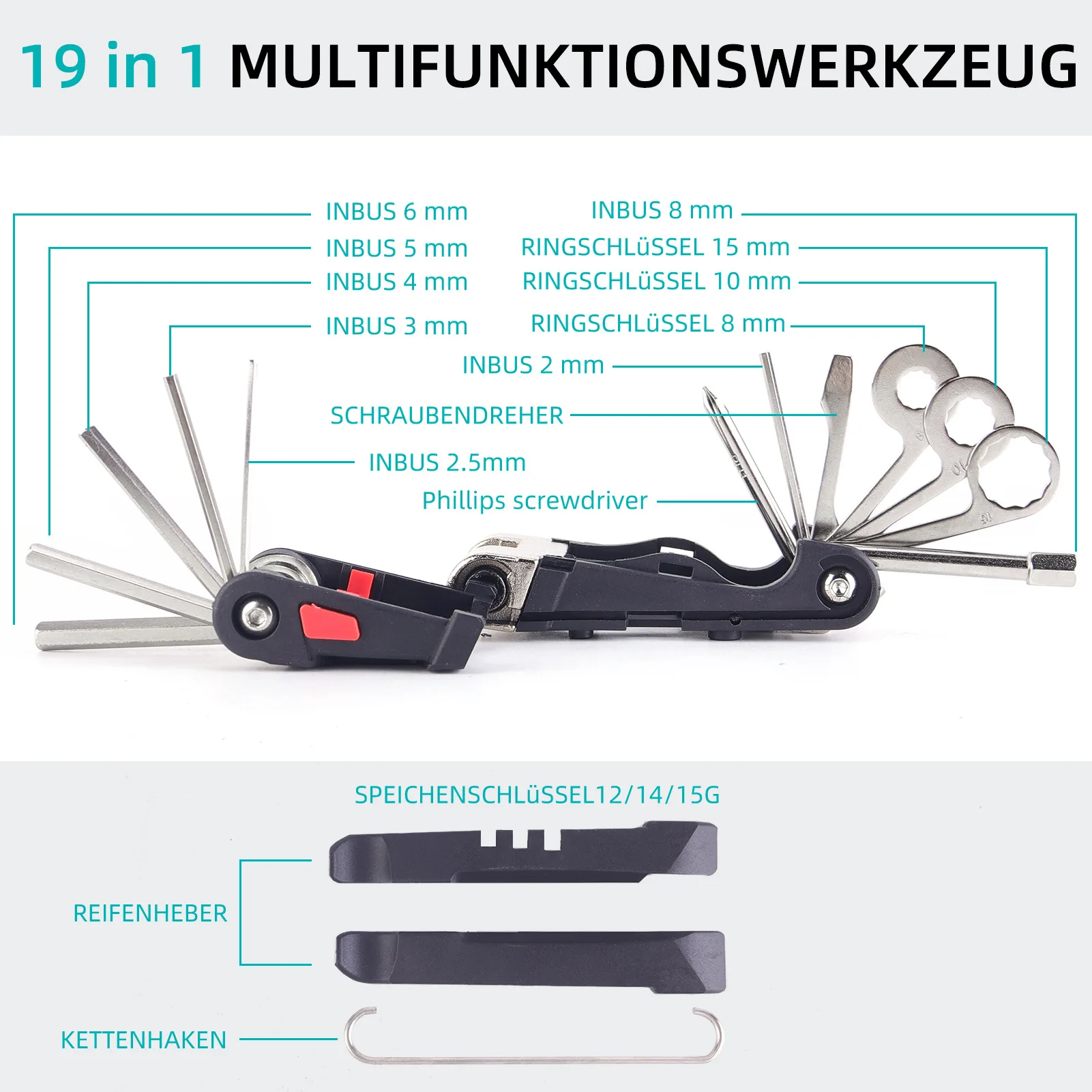 18 in 1 Bike Bicycle Multi Repair Tool Set Kit Hexagon Screwdriver Wrench Set Chain Rivet Mountain Cycle Tool Sets