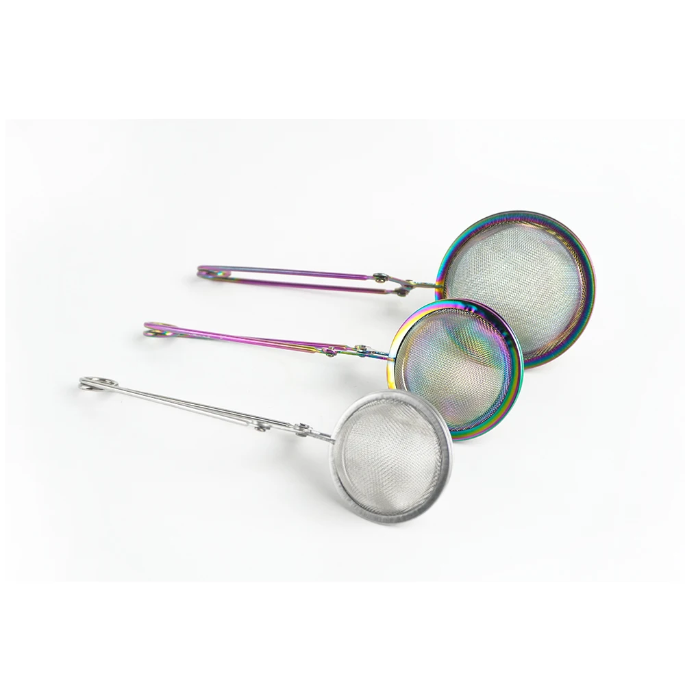 Custom Logo Home Office Reusable Metal Brass Gold Leaf tea Ball strainer