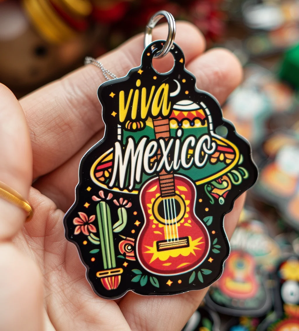 New Style Customize VIVA Mexico Shapes Patterns Keyring With Promotional Gift Souvenir Metal Keychain Key Chain