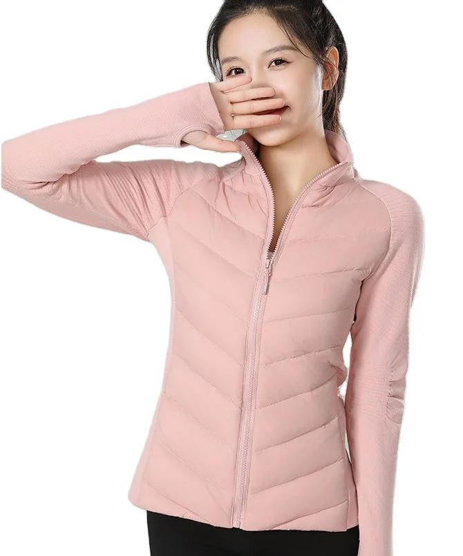 Goose Down Jacket Women Windproof Slim Outdoor Sports Running Yoga Jacket