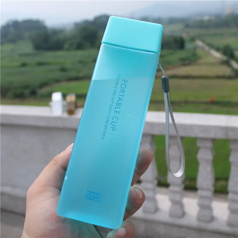 cheap reusable water bottle plain square water bottle with cover tumbler water bottle