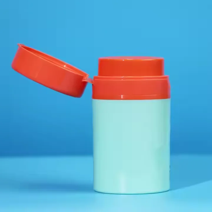 Square Round 30ml Plastic Airless Cream Jar With Flower Shape Cream For Makeup Skincare Support Customization