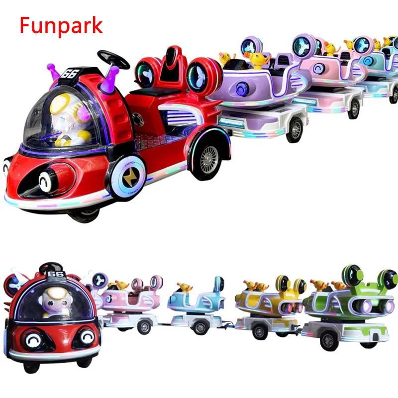 Amusement park camera LCD screen children train rides ocean themes train for sale electric trackless train
