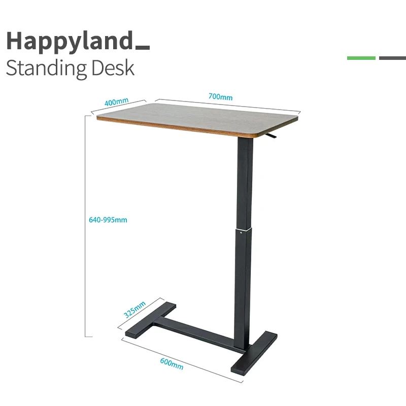 Q2B Custom Mobile Pneumatic Home Office Moveable Lift Desk Black Height Adjustable Gas Spring Lifting Computer table With Wheels