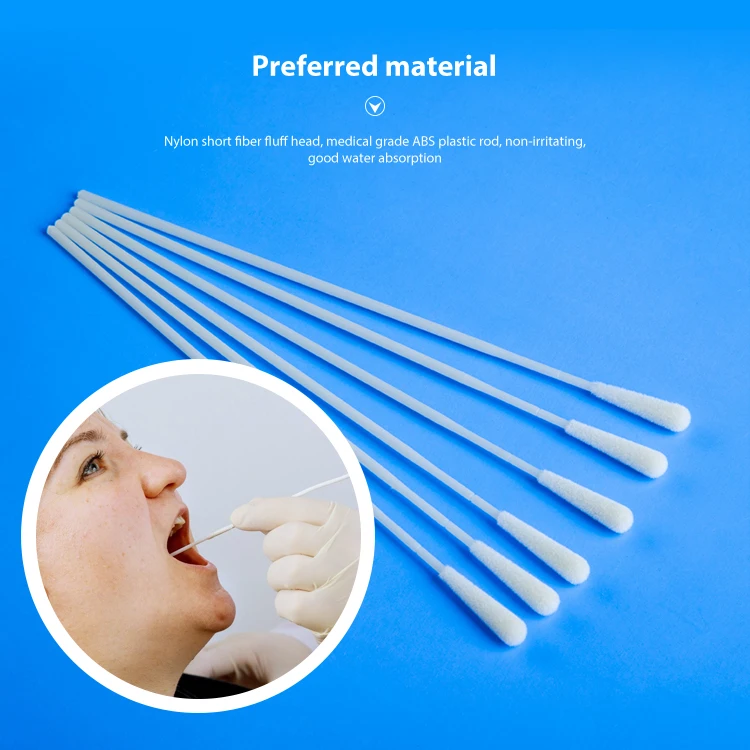 Nasopharyngeal Throat Buccal Sample Collection Test Transport Oral Medical Sampling Foam Swab