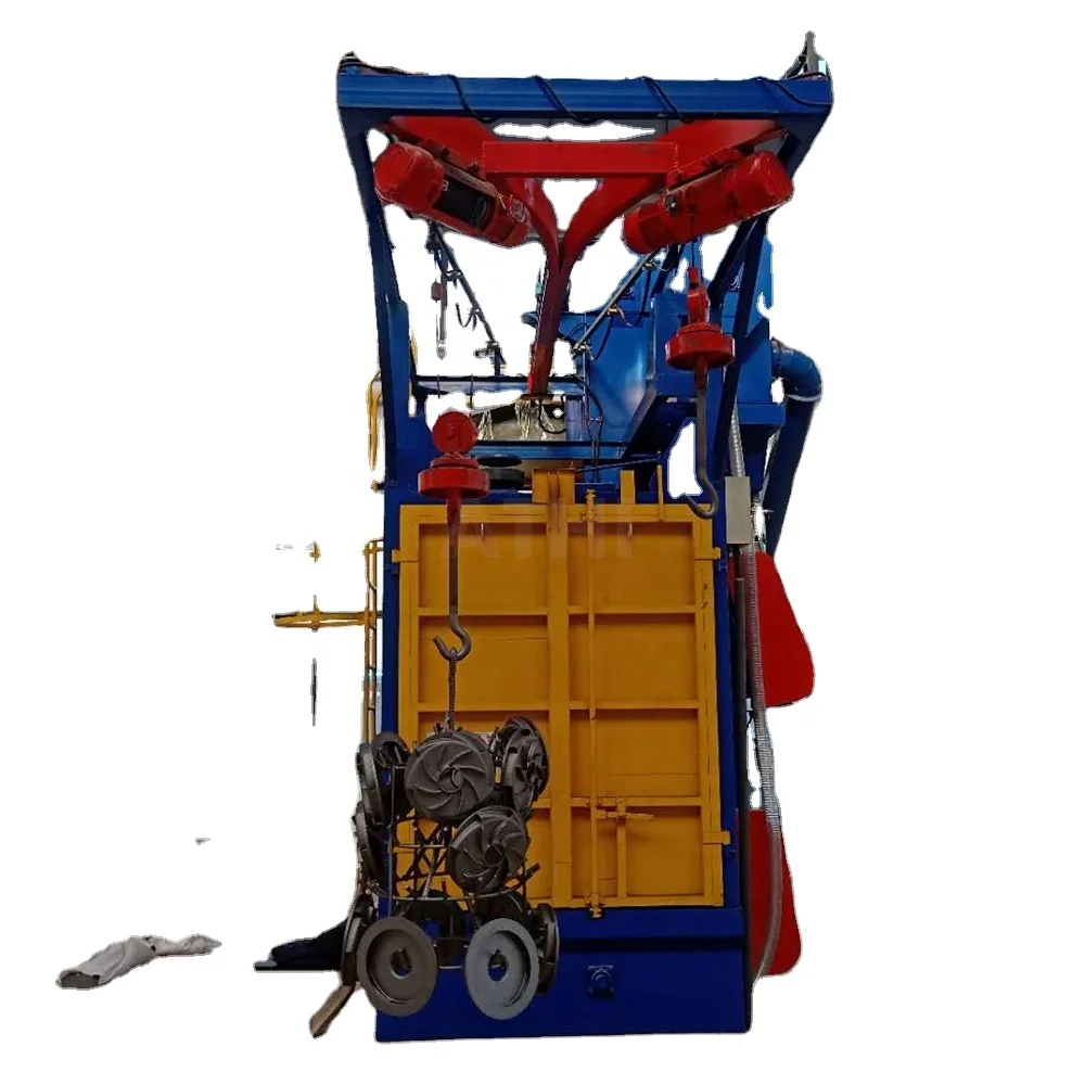 Qingdao Metal Cleaning Equipment Single /Double Hook Type Hanger Shot/Sand  Blasting Machine