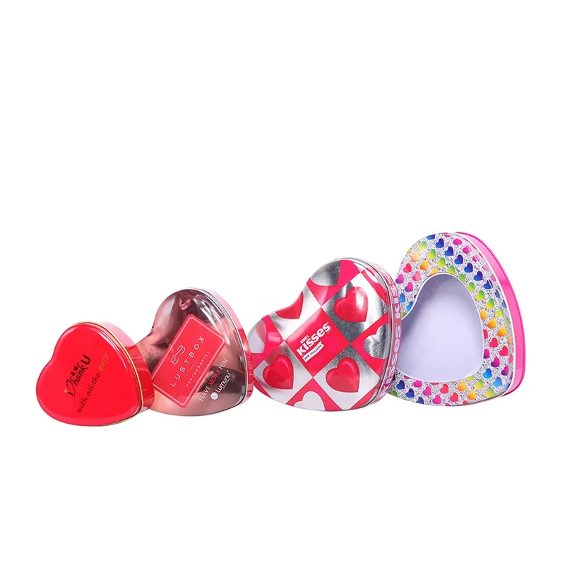 Heart Shape Tin Can Biscuit Packaging Chocolate Metal Box