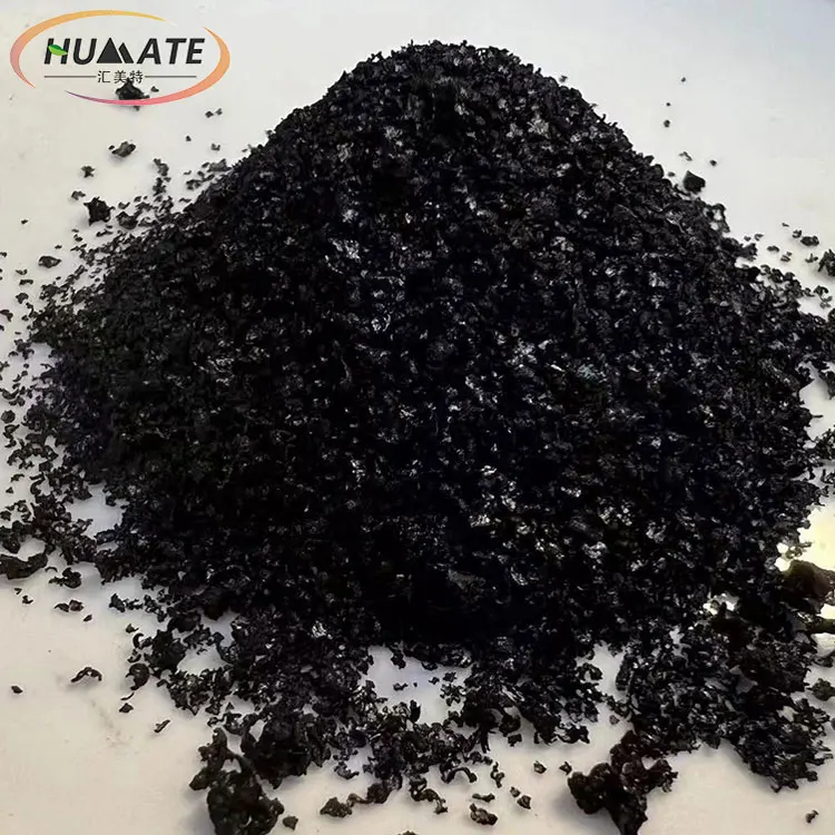 Ningxia Humate foliar flower and fruit spray fertilizer humic acid China trade potassium humate shiny flakes