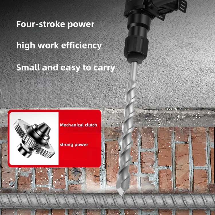 High-Power Double Cylinder Hammer Drill Two-Stroke Gasoline Pick with Rock Digging Honey Chisel for Mine Drilling Rig