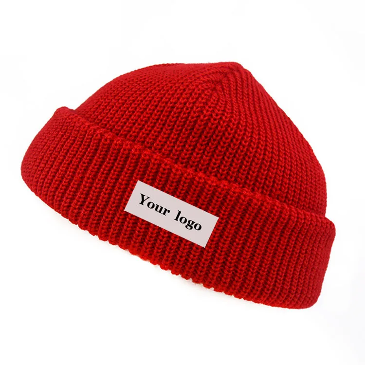 Soft Ribbed Beanie Knit Ski Cap Skull Hat Warm Short Winter Cuff Blank Fisherman Beanie Winter Hats