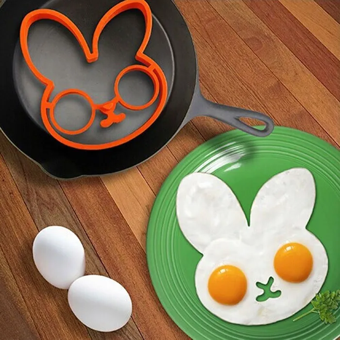 
Creative Design Rabbit Shaped Heat Resistant Soft Omelette Silicone Egg Maker 